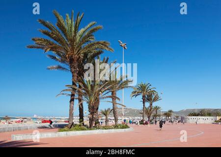 Promenade on the beach of Agadir, Al-Magreb, Morocco, Africa Stock Photo