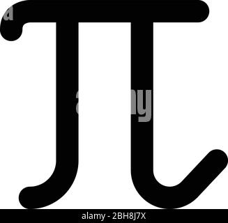 Pi greek symbol small letter lowercase font icon black color vector illustration flat style simple image Stock Vector