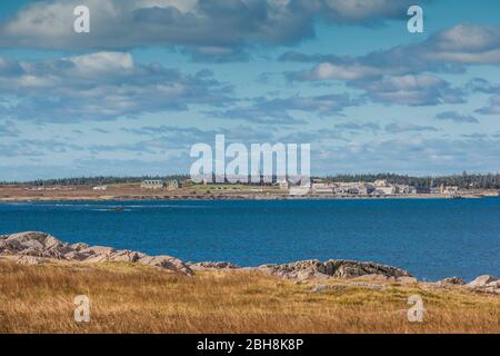 Canada, Nova Scotia, Louisbourg, Fortress of Louisbourg National Historic Park, skyline Stock Photo