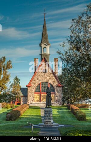 Canada, Nova Scotia, Annapolis Valley, Grand Pre, Grand Pre National Historic Site, site of the deportation of Canada's early French-Acadians by the English, memorial church Stock Photo