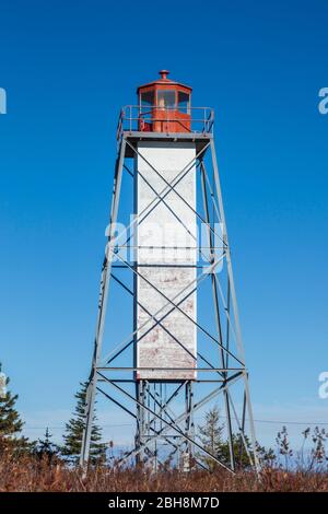 Canada, New Brunswick, Acadian Peninsula, Little Shippagan, lighthouse Stock Photo