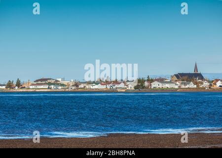 Canada, New Brunswick, Acadian Peninsula, Lameque, small fishing town skyline Stock Photo