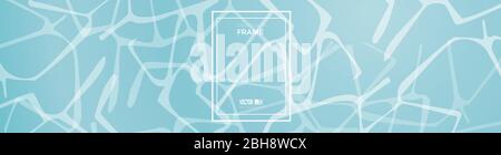 Vector background summer and the sea calm, water and reflections. Customizable frame Stock Vector