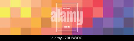 Modern abstract geometric background in minimalist style with pixel. Vector flat cover with elements for design. Customizable frame Stock Vector