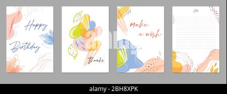 Set of abstract creative universal artistic templates. Good for poster, card, invitation, flyer, cover, banner, placard, brochure and other graphic de Stock Vector