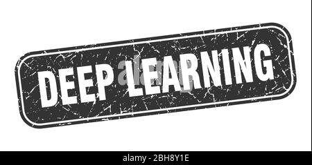 deep learning stamp. deep learning square grungy black sign Stock Vector