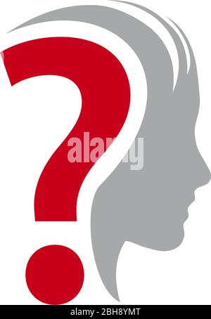 Vector sign question mark in the head Stock Vector