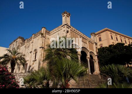 Palermo, old town, church of Santa Maria della Catena, 16th century, Catalan late gothic, exterior view of the porch with three arcades Stock Photo