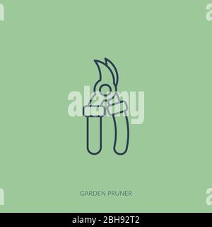 Vector outline icon of home farming and gardening - garden pruner Stock Vector