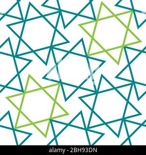 Pentagram seamless Japanese pattern Stock Vector
