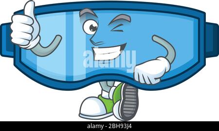 Mascot design style of safety glasses showing Thumbs up finger Stock Vector