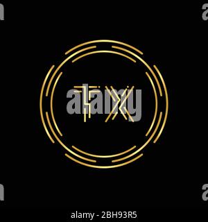 Initial Letter TX Logo Creative Typography Vector Template. Circle Letter TX Logo Design Stock Vector