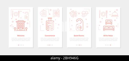 Vector four vertical mobile banners for hotel service - 01 Stock Vector