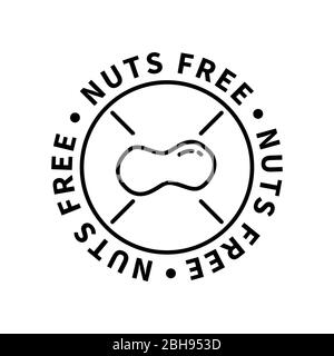 Nuts free simple icon, modern design element on white Stock Vector