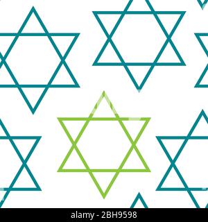Pentagram seamless Japanese pattern Stock Vector