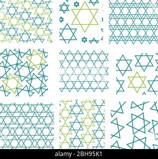 Pentagram seamless Japanese pattern Stock Vector