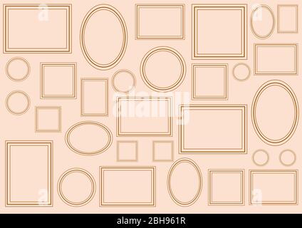 Abstract vector  background with picture frames in various shapes Stock Vector
