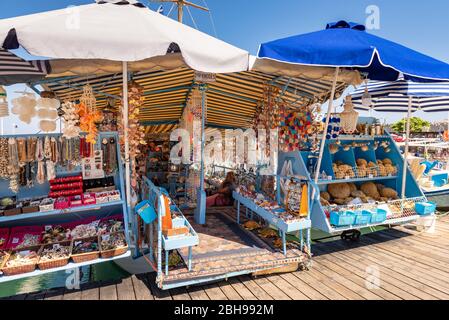 Rhodes, Greece - May 13, 2018: Souvenir stand from the island of Rhodes Stock Photo