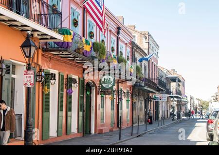 Pat O’Brien’s Bar at 718 St Peter street, New Orleans, Louisiana famous for hurricane drink Stock Photo