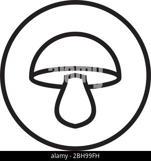 Line art mushroom logo icon design vector template Stock Vector