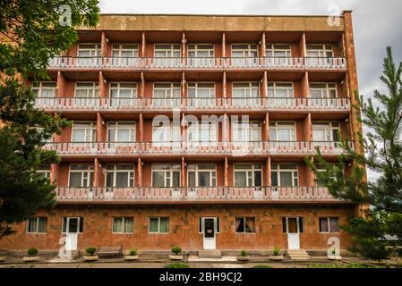 Armenia, Yeghegnadzor, Soviet-era Hotel Gladzor, exterior, ER Stock Photo