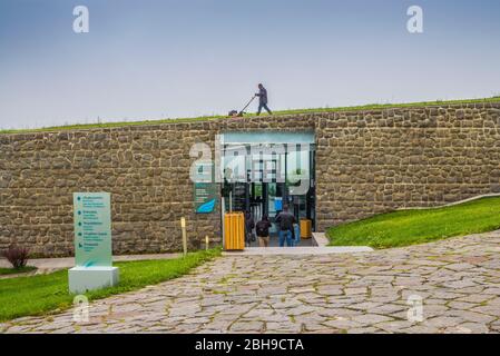 Armenia, Haldizor, Wings of Tatev Aerial Tram, World's Longest Cable Car ride, tramway building Stock Photo