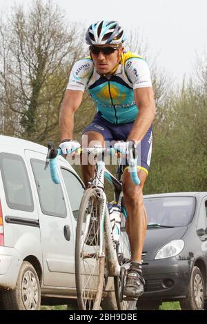 Yaroslav Popovych of Astana during the Paris Roubaix 2009,  cycling race, Carrefour de l'arbre  on April 12, 2009 in Carrefour de l'Arbre France - Photo Laurent Lairys / DPPI Stock Photo