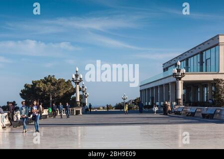 Azerbaijan, Baku, Western Viewpoint City Park with visitors, no releases Stock Photo