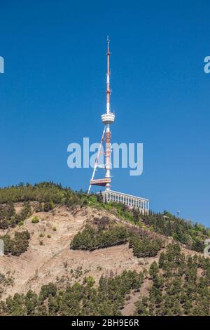 Georgia, Tbilisi, Mtatsminda Park, TV Tower Stock Photo