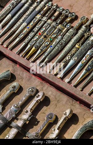 Georgia, Tbilisi, Rustaveli Avenue, souvenirs, traditional Georgian daggers Stock Photo