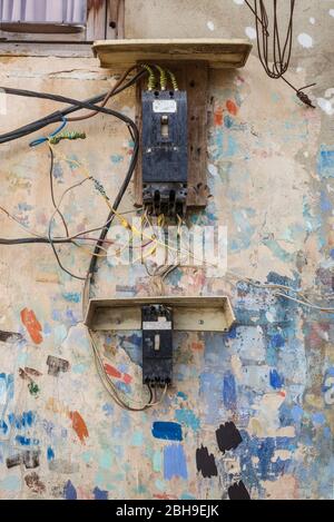 Georgia, Tbilisi, Old Town, paint samples on wall Stock Photo