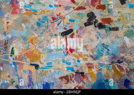 Georgia, Tbilisi, Old Town, paint samples on wall Stock Photo