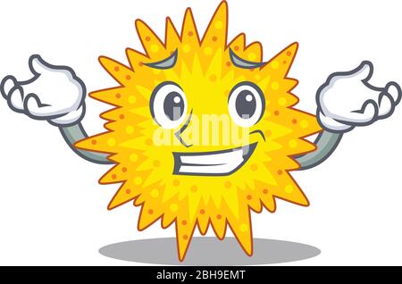 A picture of grinning mycoplasma cartoon design concept Stock Vector