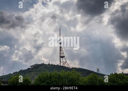 Georgia, Tbilisi, Mtatsminda Park, TV Tower Stock Photo