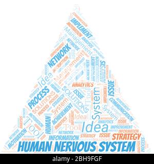 Human Nervous System typography vector word cloud. Wordcloud collage ...