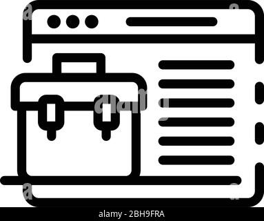 Application window portfolio icon, outline style Stock Vector