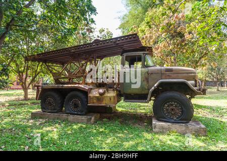 Cambodia, Siem Reap, War Museum, ruins of former Soviet-era Katyusha rocket launcher Stock Photo