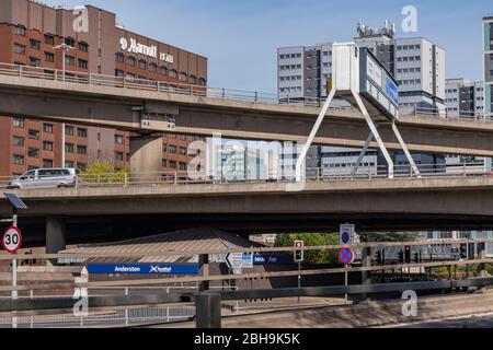 Flyovers of the M8 motorway in Glasgow city centre during the lockdown due to COVID-19 outbreak Stock Photo