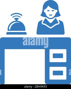 Well organized and fully editable Desk, hotel reception, lobby, manager, service icon for any use like print media, web, stock images, commercial use Stock Vector