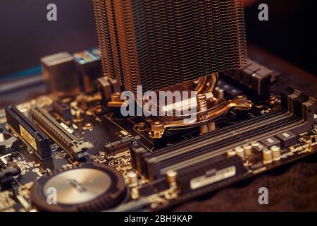 Repair of a computer, detail of disassembled computer. Stock Photo