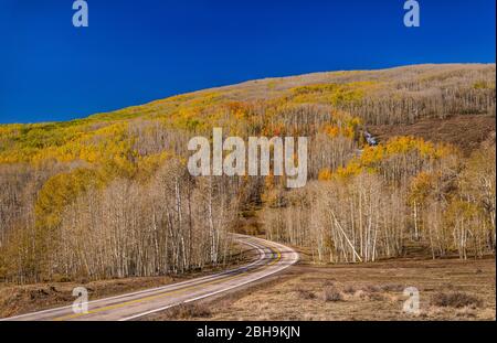 USA, Utah, Garfield County, Boulder, Boulder Mountain, Scenic Byway 12 near Boulder Pass Stock Photo