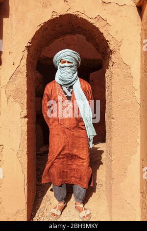 Berber in the Kasbah Tamnougalt, at Agdz, Draa Valley, South Morocco, Morocco, Al-Magreb, Africa, Stock Photo
