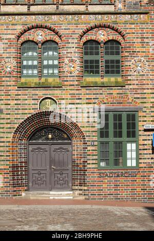 Door and window, Historic Kerkhoffhaus, Rostock, Mecklenburg-Vorpommern, Germany, Europe Stock Photo