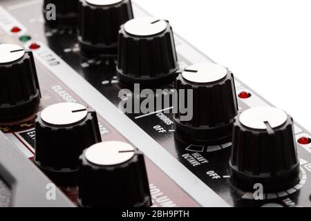 Guitar amplifier effects knobs Stock Photo