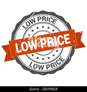 Low price stamp. sticker. seal. round grunge vintage ribbon. Low price sign Stock Vector