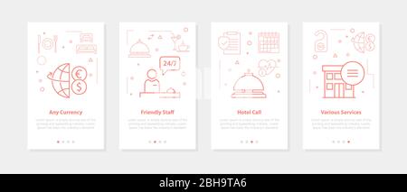 Vector four vertical mobile banners for hotel service - 02 Stock Vector