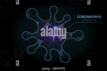 sci fi molecule shape interface screen futuristic HUD bar of the space ship. virus, bacteria, microbe structure atoms form and sign genetics illustrat Stock Vector