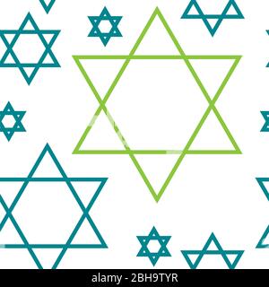 Pentagram seamless Japanese pattern Stock Vector