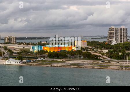 Children's Museum, Miami Children's Museum, Watson Island, back high rise on Biscayne Island, Miami, Miami-Dade County, Florida, USA, North America Stock Photo