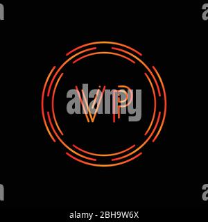 Creative Letter VP Logo Creative Typography Vector Template. Digital Abstract Letter VP Logo Design. Stock Vector